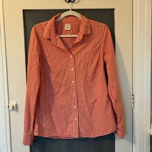 J. Crew Red Gingham Cotton The Perfect Shirt
